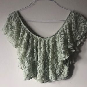 Kimchi Blue Urban Outfitters Cropped Lace Top